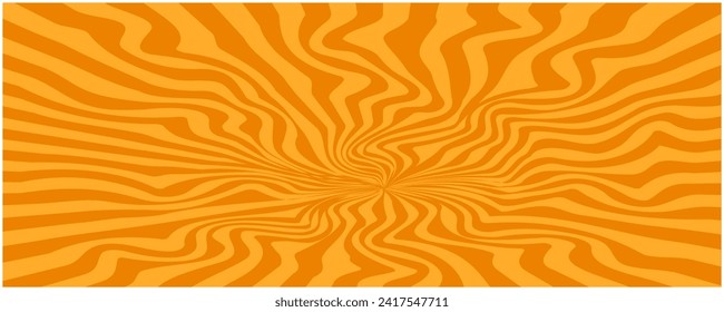 Resumen psicodélico fondo cómico retro rayado naranja brillante y brillante. Textura de la terra cota de dibujos animados con rayas zigzag patrón para el libro de historietas manga, diseño publicitario