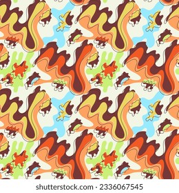 Abstract psychedelic colorful pattern for textile, texture or another fabric design