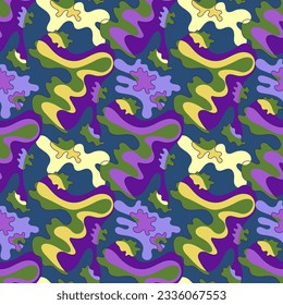Abstract psychedelic colorful pattern for textile, texture or another fabric design