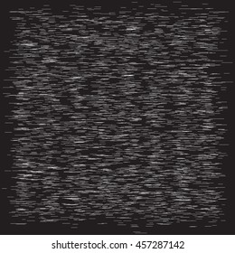 Abstract psychedelic distressed texture. Black and white graphic with halftone effect. Screen print rough and dirty texture of straight different-sized lines. Optical illusion. Vector background.