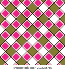 Resumen Plazas Geométricas Psicodélicas Patrón transparente Colores de moda Perfecto para la impresión de tela de alamante o envolver papel Vector Multicolor Mínimo Diseño Óleo Verde Fuchsia Tonos
