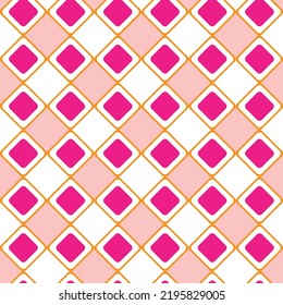 Abstract Psychedelic Geometric Squares Seamless Pattern Trendy Fashion Colors Perfect for Allover Fabric Print or Wrapping Paper Minimal Multicolor Vector Design Fuchsia Pastel Pink Tones