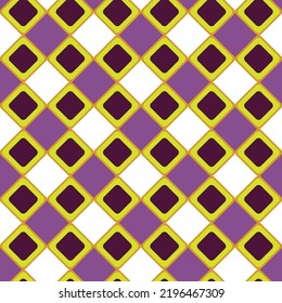Abstract Psychedelic Geometric Squares Seamless Pattern Trendy Fashion Colors Perfect for Allover Fabric Print or Wrapping Paper Minimal Multicolor Vector Design Dark Purple Neon Green Tones