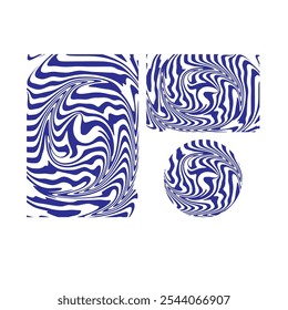 Fondo groovy psicodélico Abstractas. azul y blanco