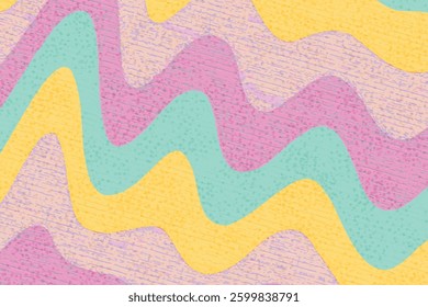 Abstract psychedelic groovy background with texture. Vector illustration.