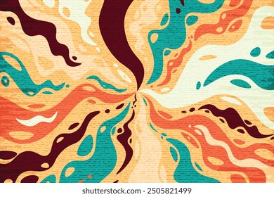 Abstract psychedelic groovy background. Vector illustration.