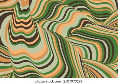 Abstract psychedelic groovy background. Vector illustration.