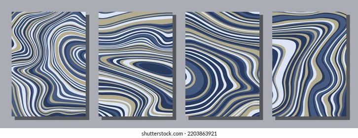 Abstract psychedelic groovy set background. Vector illustration.