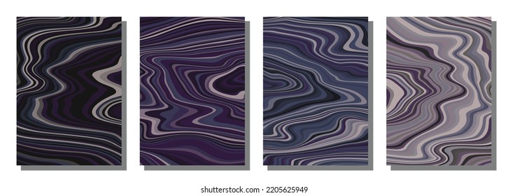 Abstract psychedelic groovy set background. Vector illustration.