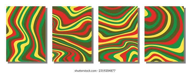 Abstract psychedelic groovy set background. Vector illustration.Abstract psychedelic groovy set background. Vector illustration.
