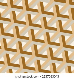 Abstract Psychedelic Hypnotic Geometric Diagonal Stripes Art Deco Seamless Vector Pattern Trendy Fashion Colors Perfect for Allover Fabric Print or Wrapping Paper Milky Brown Tones