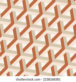 Abstract Psychedelic Hypnotic Geometric Diagonal Stripes Art Deco Seamless Vector Pattern Trendy Fashion Colors Perfect for Allover Fabric Print or Wrapping Paper Amber Brown Beige Tones