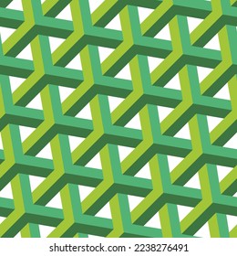 Abstract Psychedelic Hypnotic Geometric Diagonal Stripes Art Deco Seamless Vector Pattern Trendy Fashion Colors Perfect for Allover Fabric Print or Wrapping Paper Green Tones