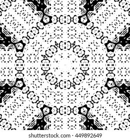 Abstract psychedelic kaleidoscopic seamless pattern. Vector.