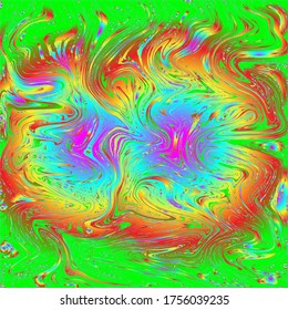 Resumen de fondo multicolor psicodélico con ramas. Diseño, creatividad, arte moderno.