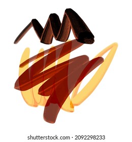 Abstract psychedelic neon artistic background.  Scribble brush stroke pattern. Funky colorful trendy abstract. Fun  ink brush  shape, liquid doodle  brush strokes