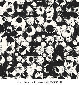 Abstract psychedelic noisy shapes seamless pattern.