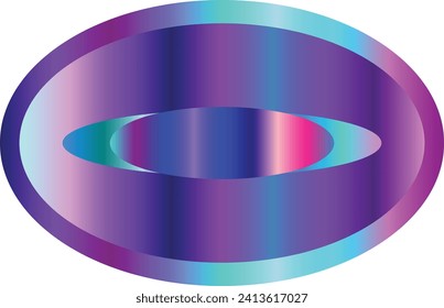 An abstract psychedelic oval shape gradient design element.
