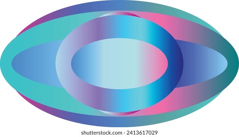 An abstract psychedelic oval shape gradient design element.
