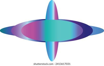 An abstract psychedelic oval shape gradient design element.
