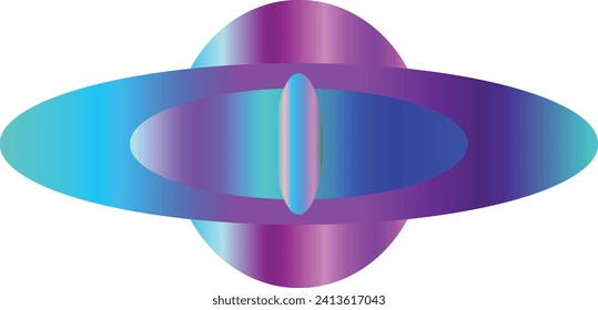 An abstract psychedelic oval shape gradient design element.
