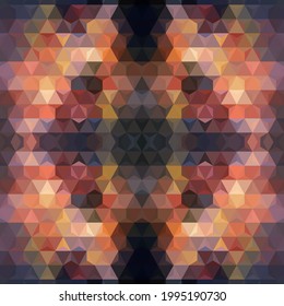 Abstract psychedelic pattern with geometric texture. Graphic print for unique design of clothing, accessories, posters, flyers and invitations. A kaleidoscope of triangles. Vector illustration.