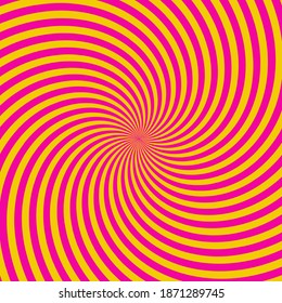 An Abstract Psychedelic Pink And Yellow Swirl Shape Background Image.