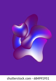 Abstract Psychedelic Poster Design. Creative Liquid Gradient Cover. Hipster Trendy Motion Template. Flow Curve Invitation. Minimal Colorful Graphic Style. Retro Vector Artistic Background. Trance Art.