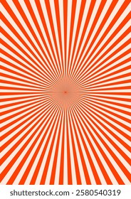 Abstract psychedelic radial stripe pattern. Groovy sunburst background in retro colors. Trendy twisted funky vector texture in abstract y2k style. Vector graphic for posters and art prints.