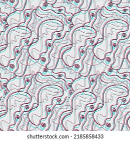 Abstract psychedelic seamless colorful artwork with unusual vector pattern