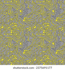 Abstrakte psychedelische, nahtlose, farbige Kunstwerke mit handgezeichneten Wellenmustern