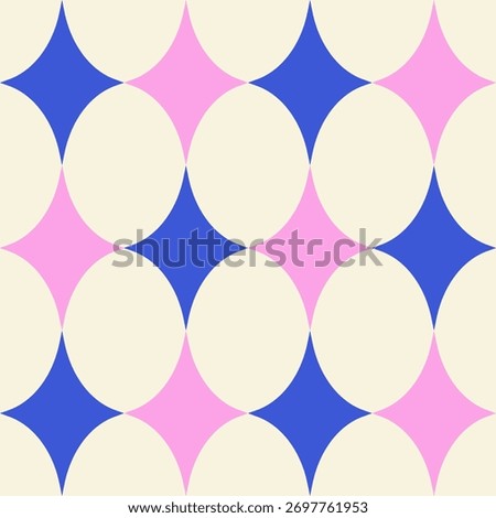 Abstract psychedelic seamless pattern with rhombuses. Vibrant contemporary modern background with geometric diamond shapes