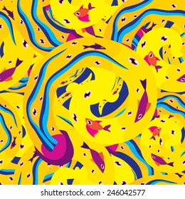 Abstract psychedelic seamless pattern vector illustration