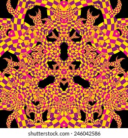 Abstract psychedelic seamless pattern vector illustration