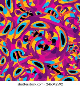 Abstract psychedelic seamless pattern vector illustration