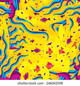 Abstract psychedelic seamless pattern vector illustration