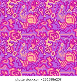 Abstract psychedelic seamless unusual pattern with wave ines 