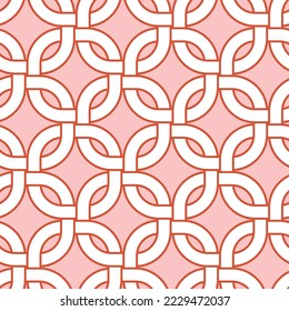 Abstract Psychedelic Smooth Edge Squares Seamless Chain Pattern Minimalist Hypnotic Retro Geometric Design Perfect for Allover Fabric Print or Wrapping Paper or Wall Paper Sugar Pink Background