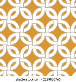 Abstract Psychedelic Smooth Edge Squares Seamless Chain Pattern Minimalist Hypnotic Retro Geometric Design Perfect for Allover Fabric Print or Wrapping Paper or Wall Paper Mustard Yellow Background