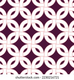 Abstract Psychedelic Smooth Edge Squares Seamless Chain Pattern Minimalist Hypnotic Retro Geometric Design Perfect for Allover Fabric Print or Wrapping Paper or Wall Paper Dark Purple Background