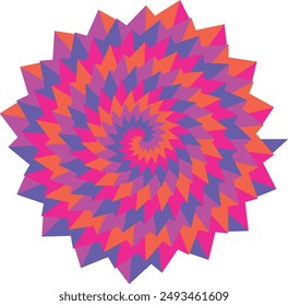 An abstract psychedelic spiral swirl shape design element.