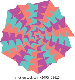 An abstract psychedelic spiral swirl shape design element.
