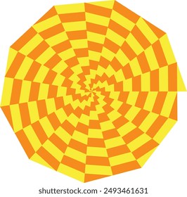 Un elemento de diseño de forma de espiral psicodélica abstracta.