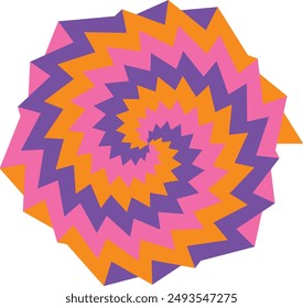 Un elemento de diseño de forma de espiral psicodélica abstracta.