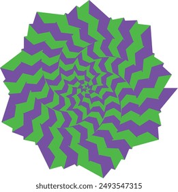 Un elemento de diseño de forma de espiral psicodélica abstracta.