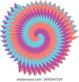 An abstract psychedelic spiral swirl shape design element.