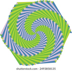 An abstract psychedelic spiral swirl shape design element.
