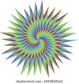 An abstract psychedelic spiral swirl shape design element.
