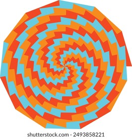 An abstract psychedelic spiral swirl shape design element.