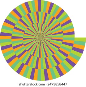 An abstract psychedelic spiral swirl shape design element.
